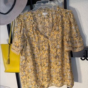 Max Studio Mustard Floral Blouse